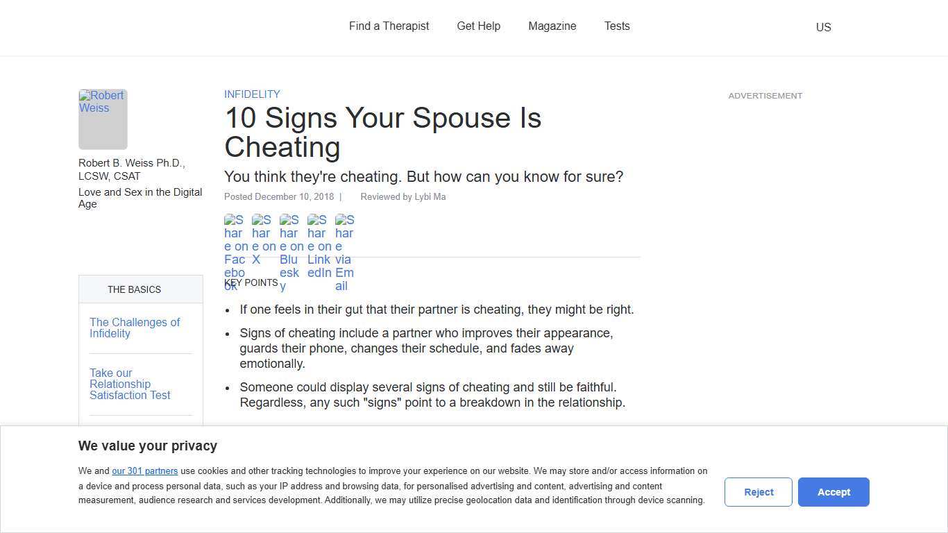 10 Signs Your Spouse Is Cheating Psychology Today